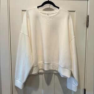 SPANX AIRESSENTIALS CREW NECK PULLOVER IN POWDER WHITE Size 2X NWT
